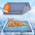 Self Warming Cat Bed, Reversible Warming Cooling Cat Bed, Winter Warm Cats Pad & Summer Cooling Cats Mat, Soft Pet Mat for Kitty & Small Dogs, Perfect for Crates, Beds, Sofas, Dark Blue, 18"x24"