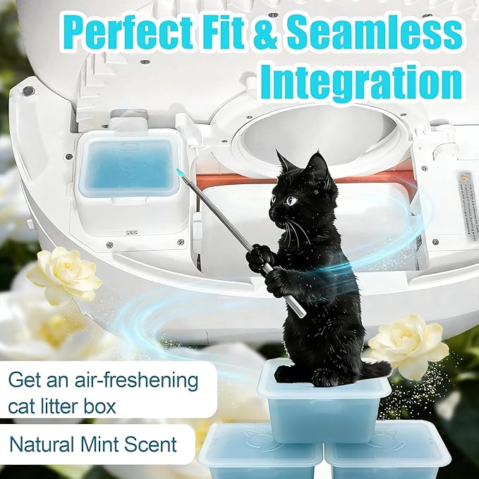 6PCS N60 Odor Control for PUROBOT Ultra, for PUROBOT Max Pro/2 and for PUROBOT Crystal Duo Self Cleaning Cat Litter Tray, Long-Lasting Effective Litter Box Odor Remover, Litter Deodorizer