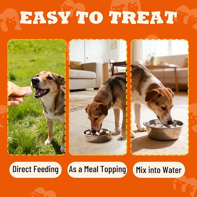 Freeze Dried Strawberry Yogurt Cat&Dog Treats - Healthy Dog Snacks with Probiotics for Digestive Health&Immune Boost - Crunchy High Protein Pet Training Treats or Food Toppers 2.82oz