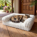 Cat Bed, Cat Beds for Indoor Cats, Winter Self Warming Pet Sofa Bed, Washable Medium Pet Bed for Puppy and Small to Large Kitten with Anti-Slip Bottom, Fits Up to 65lbs Pets