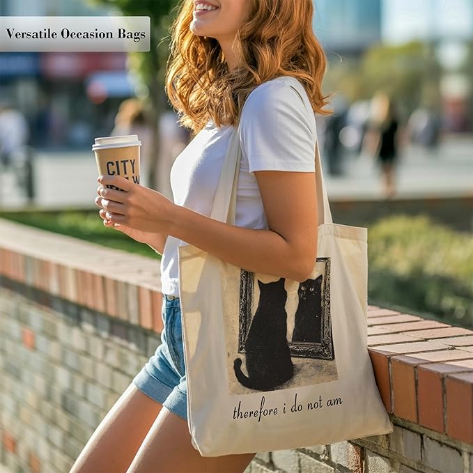 Pets Lover Gifts Tote Bag for Women, Dogs Cats Bee Aesthetic Canvas Bag with Inner Pocket