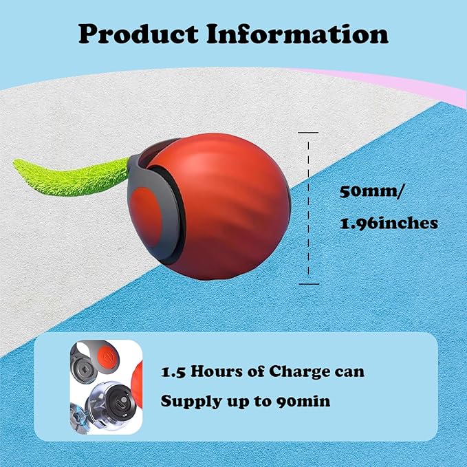 Speedy Tail 2.0 Interactive Cat Toys with Tail- Self-Moving Ball with Turbo Speed & Smart Sensor, Indoor Enrichment Toy for Bored Cats & Kittens (Orange)