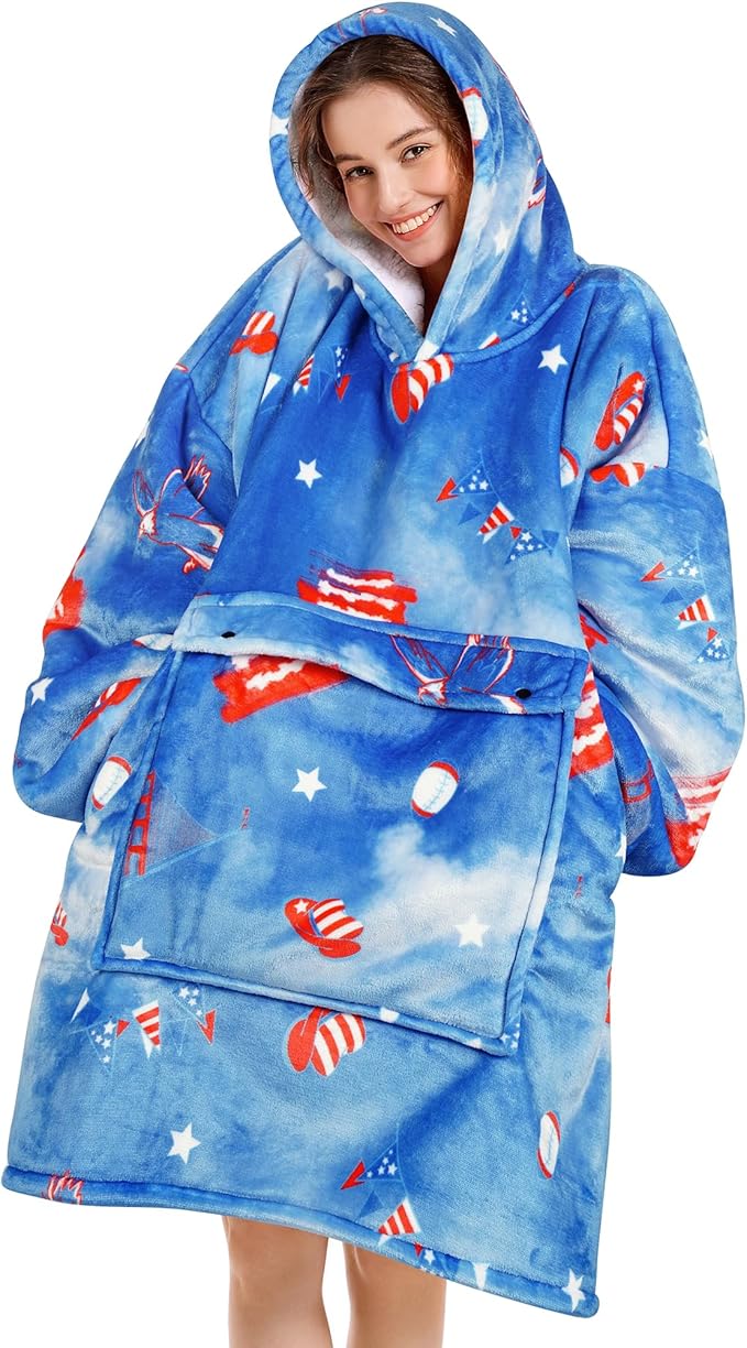 Narecte Cozy Oversized Blanket Hoodie Wearable Blanket Adults Soft Hooded Blanket Hoodie Birthday Gifts for Women Christmas