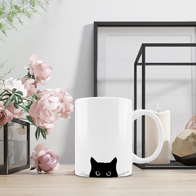 OFlich Black Cat Coffee Mug - Black Cat Gifts, Black Cat Mug, Cat Mugs For Cat Lovers Women, Cat Gifts For Cat Lovers, Cat Gifts For Women Girls, 11oz Ceramic Coffee Mug