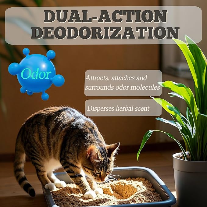 Cat Litter Box Deodorizer Compatible with Whisker OdorTrap Pod, Odor Filters for Litter-Robot and Traditional Litter Boxes, Pet Odor Eliminator