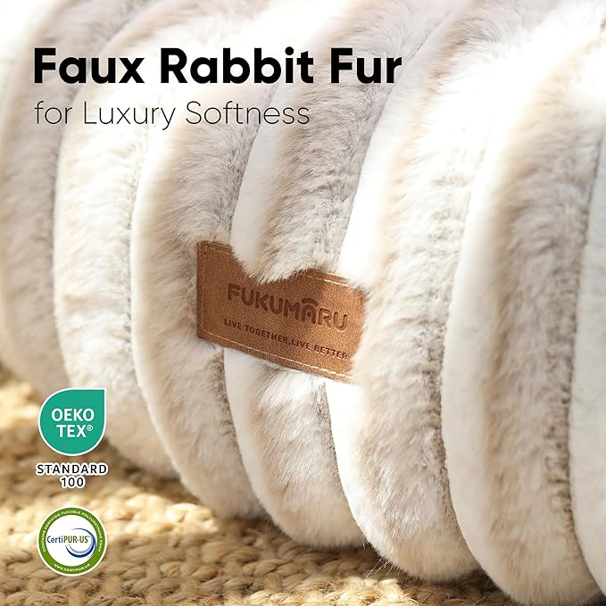 FUKUMARU Small Dog Bed, Gradient Color Donut Dog Beds for Anxious Puppies, 25 inches Calming Orthopedic Dog Beds, Round Pet Beds with Washable Cover, Cute Cat Bed for Indoor Cats, Camel