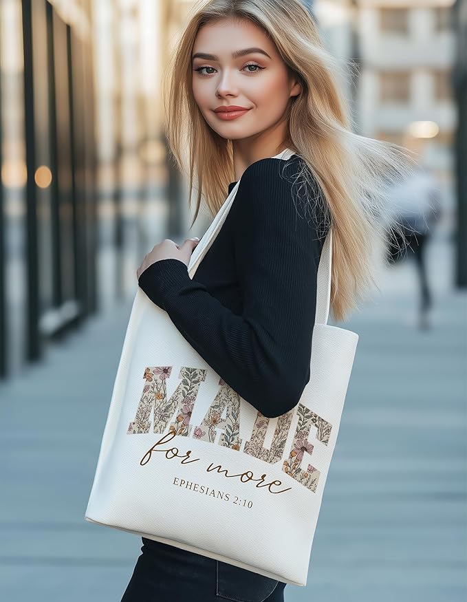 Gifts for Women, Canvas Tote Shopping Reusable Grocery Gift Bags