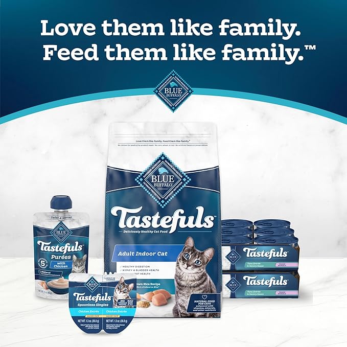 Blue Buffalo Tastefuls Wet Cat Food Morsels, Made with Natural Ingredients, Tuna, 3-oz Cans (24 Count)