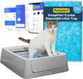PetSafe ScoopFree Crystal Smart Automatic Litter Box - Uncovered Motion-Sensing Cat Box with Integrated Health Counter & App - Includes 1 Disposable Crystal Litter Tray