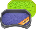Neater Pets Neat-LIK Dog Lick Mat w/Mess-Proof Tray, Lick Mat for Dogs, Cats, Puppy, Reduces Anxiety & Boredom, Peanut Butter Slow Feeder, Interactive Treat Licking Pad (Purple & Green/Gunmetal)