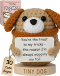 Dog Mom Gifts for Women - Tiny Dog Crochet with 30 Cute Signs for Furr Mama | Funny Birthday Gift for Pet Lovers | Funny Present for Birthday, Mothers Day, New Puppy | Cute Positive Crochet Animal