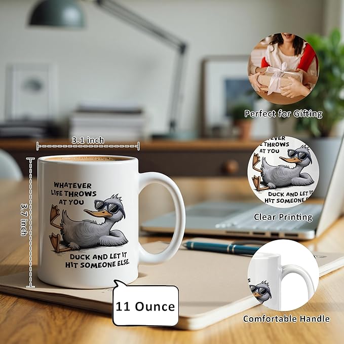 Funny Western Cowboy Goose Mug 11 oz, Funny Goose Gifts, Western Themed Gifts Coffee Cups Ceramic, Hold on Partner I'm Overstimulated Ceramic Mug for Coffee Tea Hot Cocoa Home Office Work