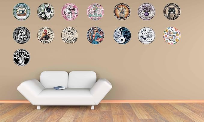 AWISZZZ Live Laugh Lobotomy Metal Sign 8x8in Round Sarcastic Plaque for Bar Wall Decor Dark Humor Gift