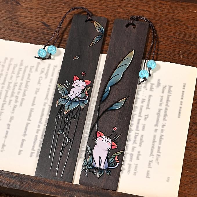 ZQZYMXQ 2Pcs Cute Bookmarks for Women & Kids, Book Markers for Women, Cat Gifts for Cat Lovers & Bookworm Gifts