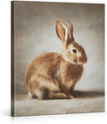 Vintage Rabbit Bunny Wall Art Decor Cute Bunny Print Picture Cottagecore Animal Wall Decor for Home Farmhouse Living Room 8x10 Inch Canvas Framed