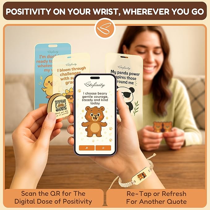 Stofinity Cute Bear Gifts For Women - High School Graduation Gifts For Boy, Positive Affirmation Cards For Teens Girl, Christmas Gift Baskets Ideas For Friend, Coworkers, Funny Sister Birthday Gift
