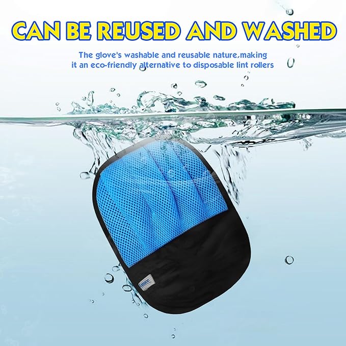 Pet Hair Removal Glove for Cats & Dogs, 2 Pcs Five-Finger Electrostatic Hair Remover Golve, with Pet Double-Sided Deshedding Brush Pet Hair Remover Tool on Carpet, Clothing, Laundry, Couch, Car Seat