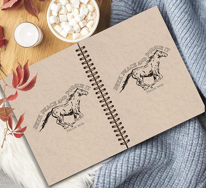 KDHTY Funny Vintage Horse Notebook Journaling,Vintage Bible Verse Christian Gifts for Women,Horse Gifts for Girls,Prayer Journal Bible Verse Notebooks for Note Taking Church Work,5.5 x 8.3