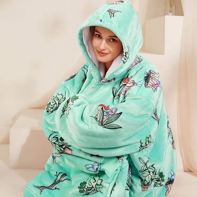 Narecte Cozy Oversized Blanket Hoodie Wearable Blanket Adults Soft Hooded Blanket Hoodie Birthday Gifts for Women Christmas