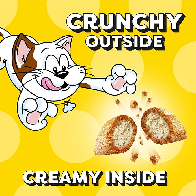 Temptations Jumbo Stuffed Cat Treats, Crunchy and Soft Cat Treats, Tasty Chicken Flavor, 5.3 oz. Pouch (Pack of 10)