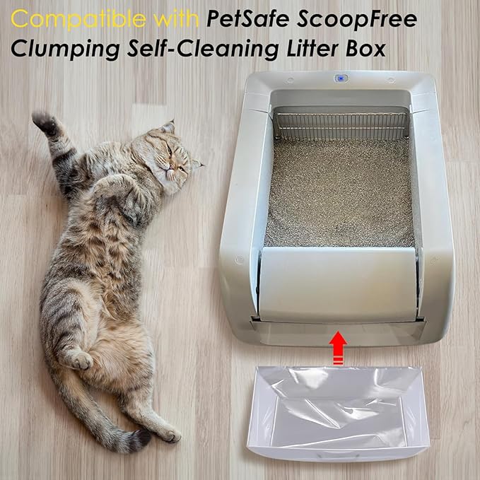 30 Count Cat Litter Box Bags Liners Compatible with Petsafe Self-Cleaning Cat Litter Box,Easy Clean & Replaceable Waste Bag