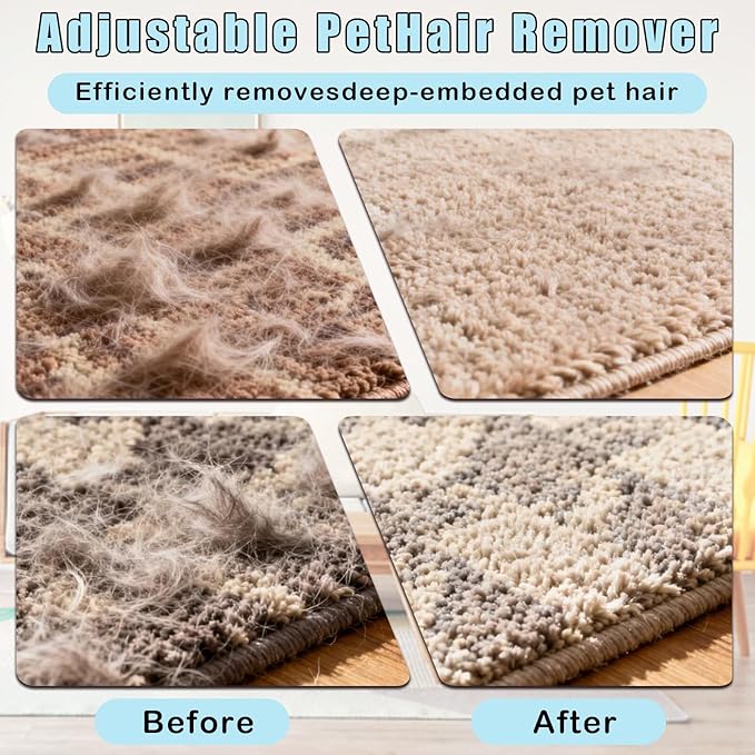 Pet Hair Remover Tool,3 in 1 Carpet Rake for Pet Hair Removal,Tool Set of 3, Carpet Scraper, Pile Brush Easy for Clean Dog and Cat Hair,for Carpets, Cars, Sofas, Beds, Furniture, and Dog Kennels