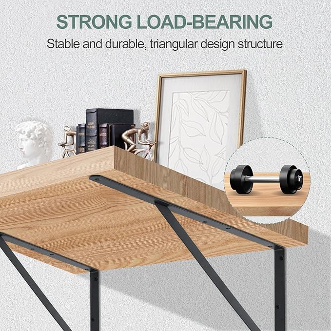 20 Pack L18 x H 12" Black Heavy Duty Shelf Brackets with Screws Metal Shelf Brackets Shelf Support Angle Brackets for Shelves L Brackets Heavy Duty Floating Shelf