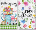 Hexagram Spring Kitchen Towels Set of 2, Flower Funny Spring Hand Towels for Bathroom Decor, Housewarming Gifts for Decorative