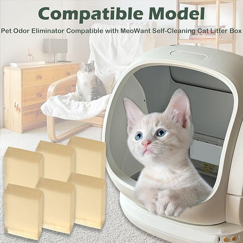 6 Pack Pet Odor Eliminator for MeoWant Automatic Cat Litter Box, Pet Odor Control Deodorant Gel for MeoWant Self-Cleaning Cat Litter Box