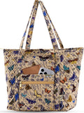 Miss Adola Quilted Tote Bag with Zipper - Laptop Tote Bag for Women, Large Capacity with Pockets for Work Teacher Travel