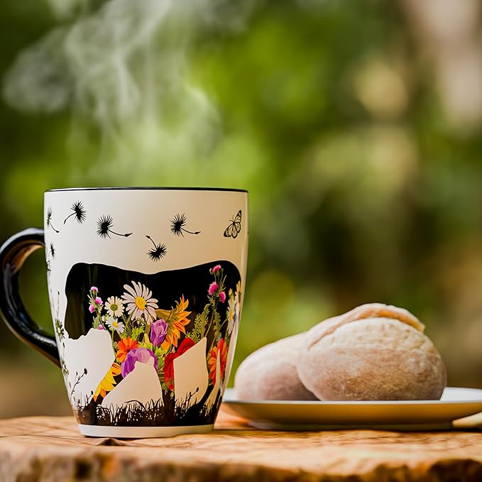 Color Changing Dog Coffee Mug 12OZ - Ceramic Heat Sensitive Cup Hot Cocoa Tea Milk Mugs Hot Drinks and beverages Unique Beautiful Holiday Christmas gift Idea for Dog lovers Furparent women mom grandma