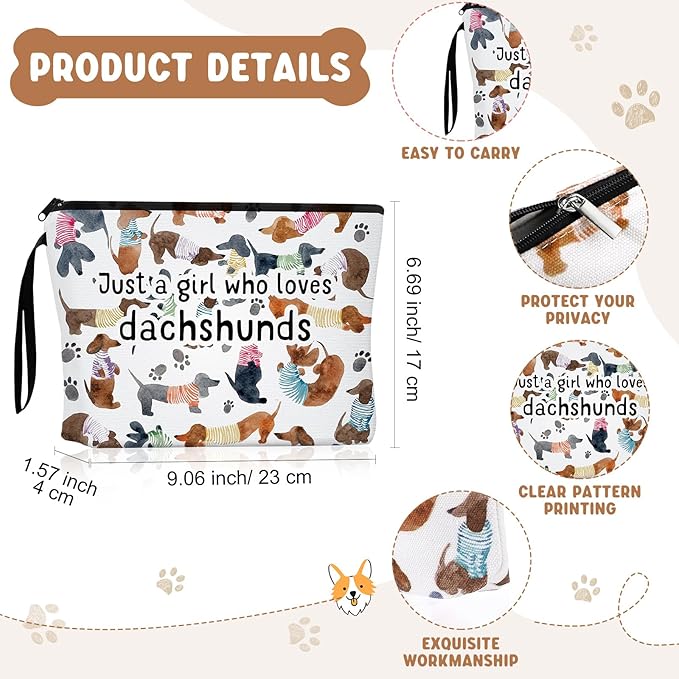 Sieral 2 Pcs Animal Lover Bag Graduation Gift for Women Travel Canvas Tote Portable Zipper Pouch Canvas Reusable Grocery Tote