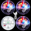 Sratte 4 Pcs Rechargeable Cat Ball Ghost Hunting Light up Cat Balls Toys Motion LED Motion Activated Flash Glowing Lighted Dog Interactive Toys Pet, Clear