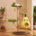 54'' Modern Cat Tree for Indoor Large Cats,Luxury Pear Theme Cat Tower with Soild Wood Sisal Scratching Post,Cute Condo for Home Decoration,All in One for Multi-cat Households