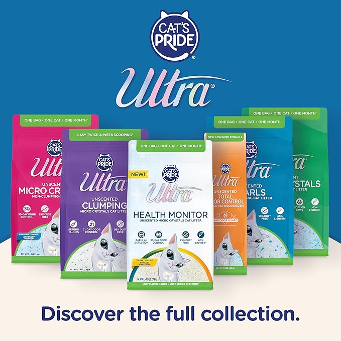 Ultra Fresh Scented Micro Crystals Premium Cat Litter - 99.9% Dust Free, Soft on Paws - 5 Lbs.