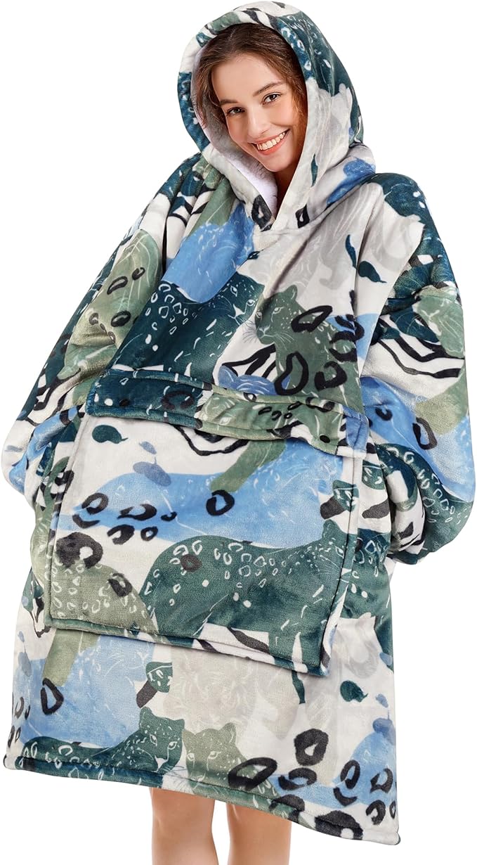 Narecte Cozy Oversized Blanket Hoodie Wearable Blanket Adults Soft Hooded Blanket Hoodie Birthday Gifts for Women Christmas