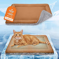 Cooling Cat Bed, Self Warming Cat Bed, Reversible Warm & Cooling Cat Bed, Winter Warm Cat Pad & Summer Cooling Cat Mat for Kittens & Small Dogs, Perfect for Crates, Beds & Sofas, Dark Brown, 18" x 24"