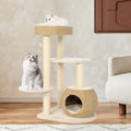 NUNU Modern Cat Tree, Modern Cat Trees Tower, Wooden Cat Tree for Large Cats, 39" Cat Tower for Indoor Cats, Hand-Woven Condo & Top Perch, for Kittens Climb, Play & Rest