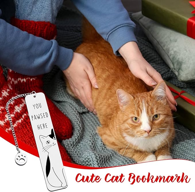 Cat Gifts for Women, Cat Lover Gifts for Women Men Reader, Mothers Day Gift for Cats Mom Dad, Cute Bookmarks for Women Teens Girl Boy, Birthday Gift for Book Lovers, Bookish Gift Reading Accessories