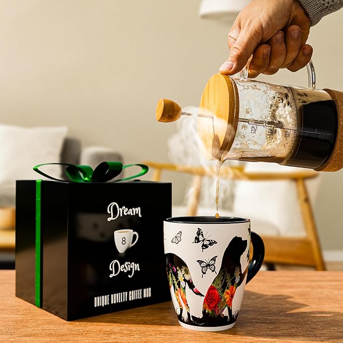 Color Changing Dog Coffee Mug 12OZ - Ceramic Heat Sensitive Cup Hot Cocoa Tea Milk Mugs Hot Drinks and beverages Unique Beautiful Holiday Christmas gift Idea for Dog lovers Furparent women mom grandma