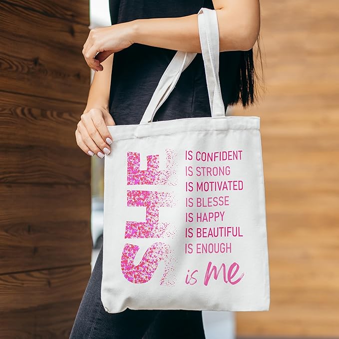 Grace Yonks Cute Canvas Tote Bag – Aesthetic Large Reusable Bag