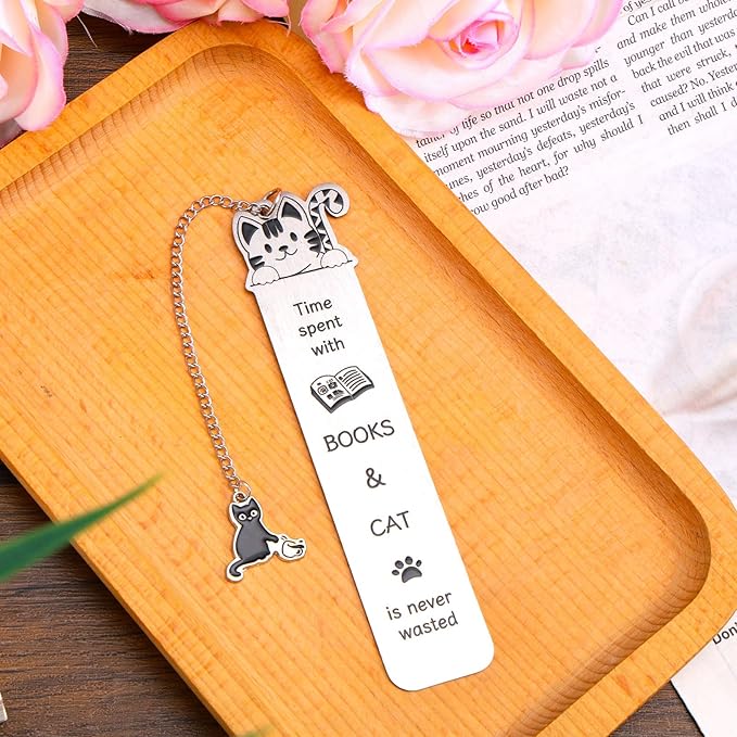 Cat Bookmark for Women, Cute Bookmarks Aesthetic Funny Gifts Reading Accessories for Book & Cat Lovers Women Men Readers Teens Kids Girls Boys
