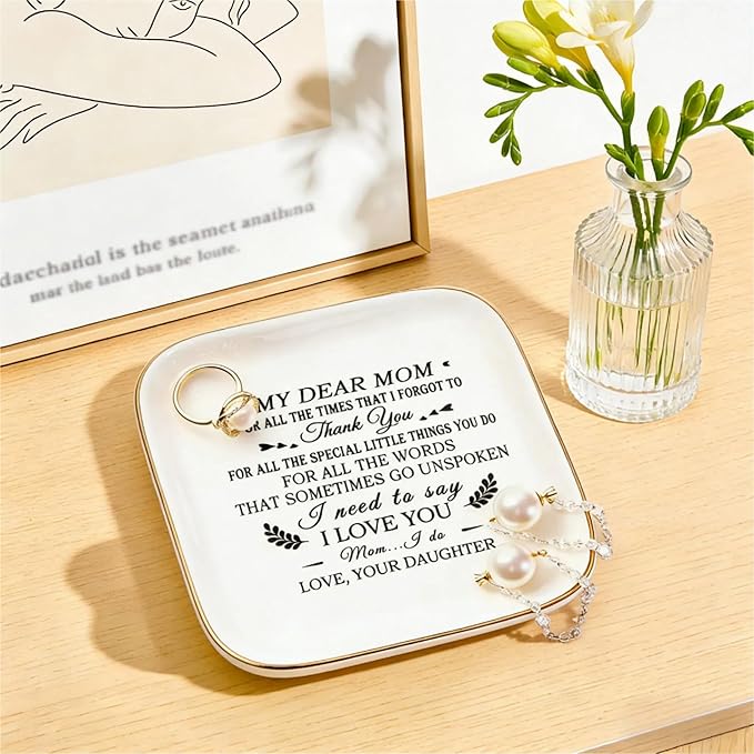 Birthday Gifts for Mom from Daughter Jewelry Dish - Thank You! for all the words that sometimes go unSpoken, I need to say I Love You!" Gifts for Mom Christmas Mothers Day Valentines Thanksgiving