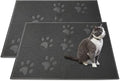 Andalus Large Cat Litter Mat, Pack of 2 - Waterproof, Non-Slip & Easy to Clean Cat Litter Box Mat for Extra Efficient Pet Litter-Trapping, Grey (30” X 18”)