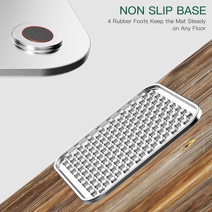 Stainless Steel Large Lick Mat for Dogs & Cats, Chew-Proof Slow Feeder, Anxiety Reducer, Whisker-Friendly for Cats, Non-Slip Heavy Duty Base, Raw Feeding Pad, Dishwasher Safe