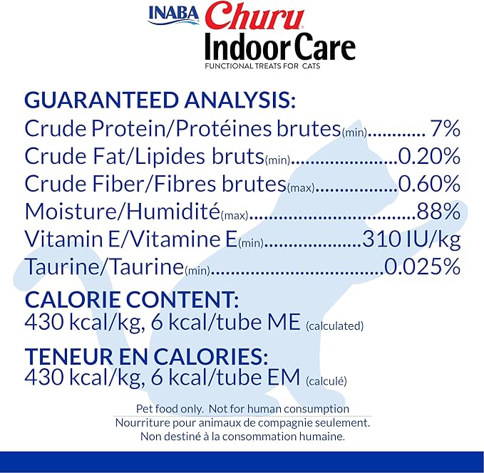 INABA Churu Hairball Control,Functional,Creamy Lickable Purée Cat Treat with Taurine & Vitamin E,0.5 Ounces Each, Tubes (4 per Package),Chicken Recipe - Packaging May Vary*,(Pack of 48)