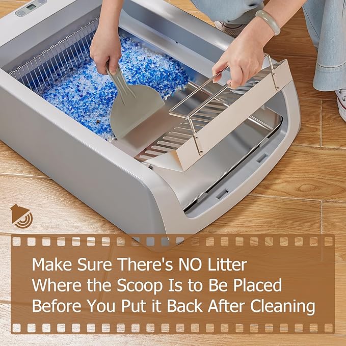 Yangbaga Stainless Steel Reusable Litter Tray with Cat Litter Scoop, Compatible with Petsafe Scoop-Free Self-Cleaning Litter Box, Efficient Poop Collecting Design, Odor Control Money-Saving Litter box