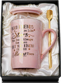 Best Friend Birthday Gifts for Women, Friendship Gifts for Women, Unique Mothers Day Birthday Gift Ideas for Her, Friends Female, Besties, BFF Ceramic Marble Coffee Mug Gift Box Printed Gold 14 oz