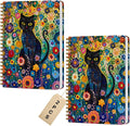 2 Packs Cat Spiral Notebook Aesthetic College Ruled Journaling Notebooks Cat Themed Gifts for Women Teacher Educator Cute Hardcover Notebook Journals for Writing Classroom Office Home Supplies
