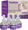 TopSum Cat Calming Pheromone Diffuser: Feline Pheromones Plug in for Stress, Along At Home, Spraying, Fighting, Scratching, Aggression & Excessive Meowing (Purple– 4 Refills New)
